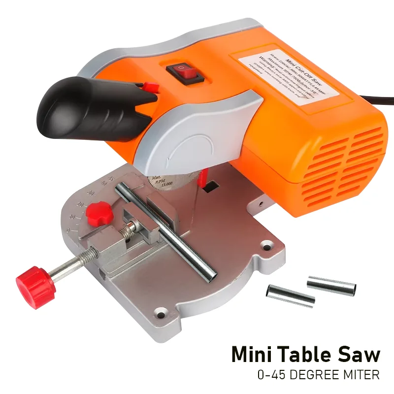 

45-Degree Electric Cutting Machine Mini Cutting Saw Bench Cut-off Saw Table Saw DIY Tool for Cutting Wood Plastic Copper
