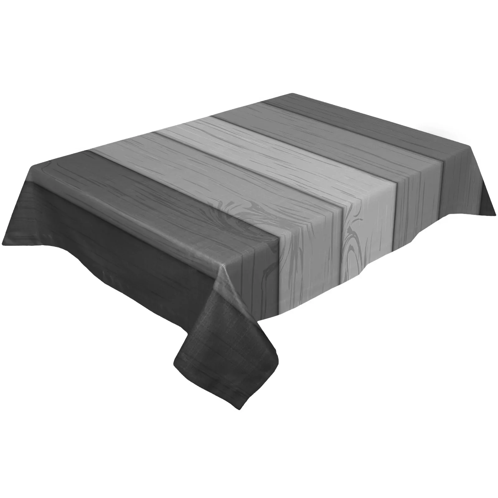 Mantel Vintage de grano de madera Gradual, blanco y negro, gris, mesa de comedor impermeable, decoración redonda Rectangular para el hogar y la cocina