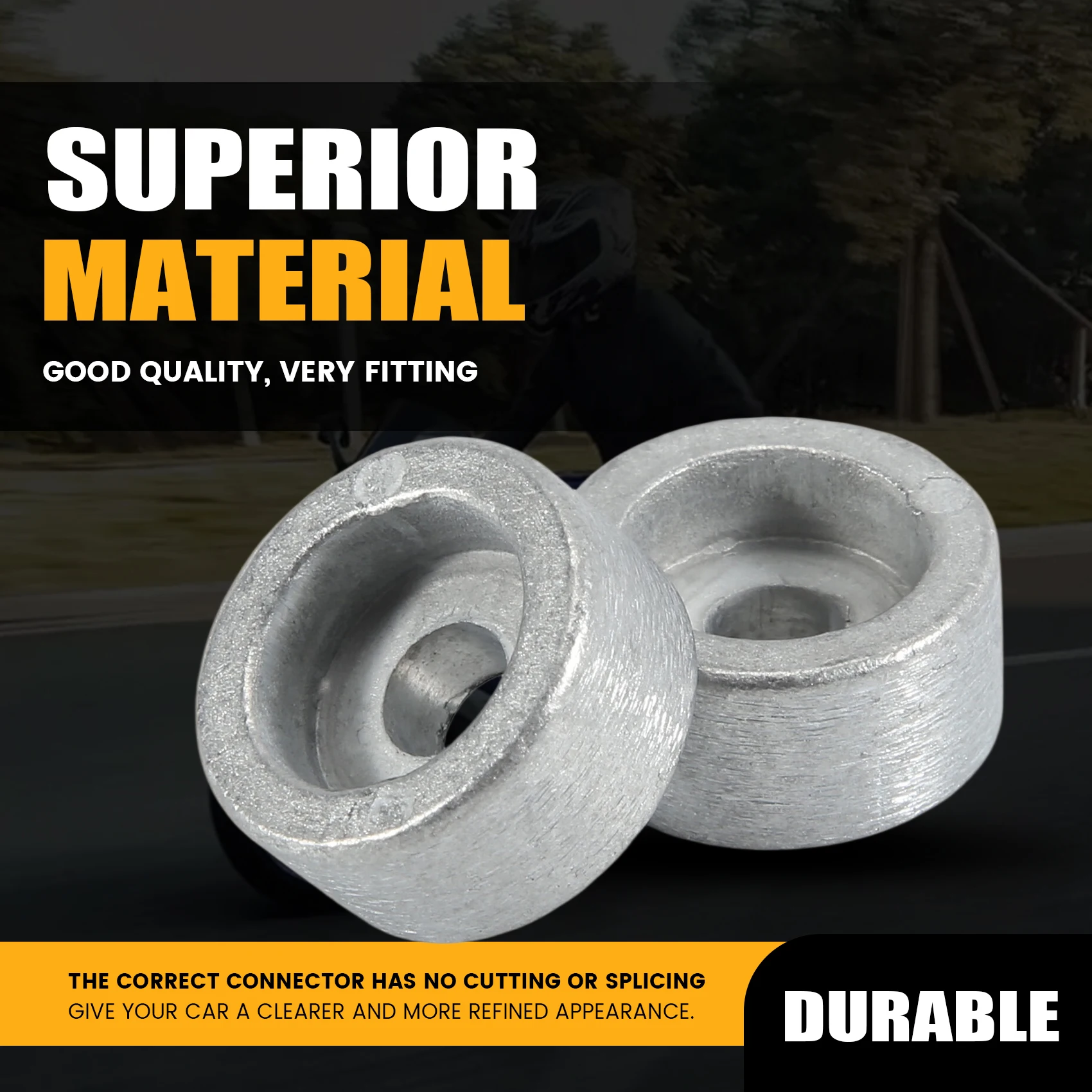 ABHX-2Pcs Round Zinc Anode Silver Car Anode Block Accessories 55321-87J01 For Outboard Motor 4 Stroke 55321-87J00
