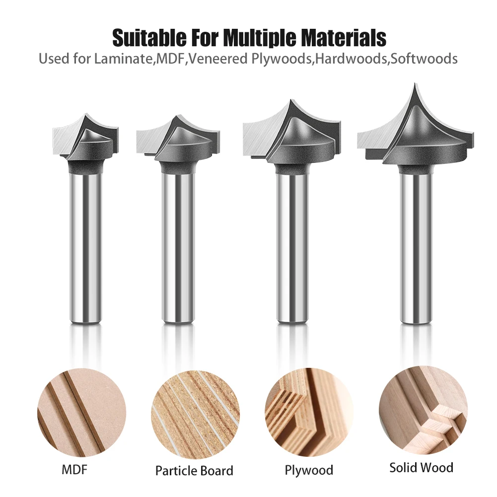 1pc 6mm 12mm Shank Woodworking Tip Carving Router Bit Trimming Machine Line Router Bit Rounding Router Bit Milling Cutter