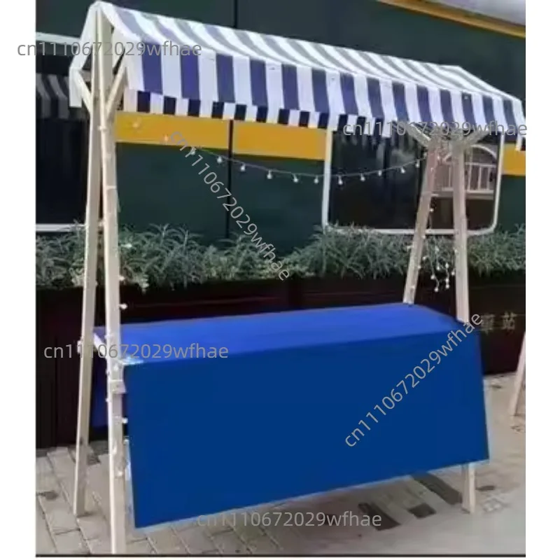 Folding mobile stall night market display stand market solid wood promotion cart custom outdoor shed snack car stall in stock