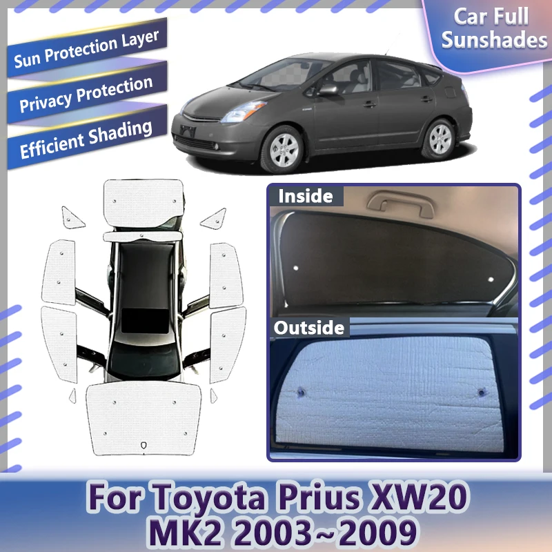Аксессуары для Toyota Prius XW20 MK2 2003 ~ 2009 автомобильный солнцезащитный козырек, лобовое стекло, анти-УФ-защитный козырек, затеняющие детали 2005 2007