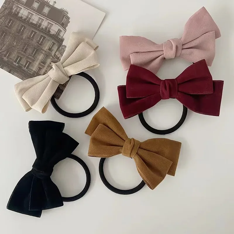 2023 New Bow Elastic Hair Bands Sweet Elegant Ponytail Hair Ring Hair Rope for Girls Headwear Women Hair Accessories