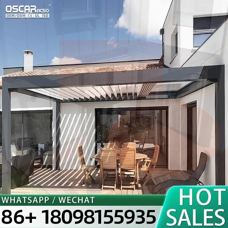 Modern Aluminum Glass Sliding Door Room for Garden Backyard Warehouse Usage Outdoor Villa Hotel Addition  pergolas