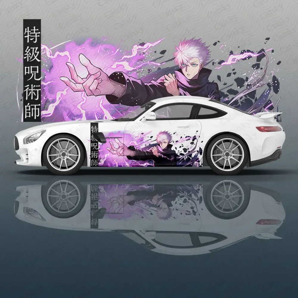 Jujutsu Kaisen Anime naklejka na samochód kwiat winylowe naklejki samochodowe SUV boczne naklejki graficzne, rozmiar uniwersalny, naklejki na karoserię pojazdu