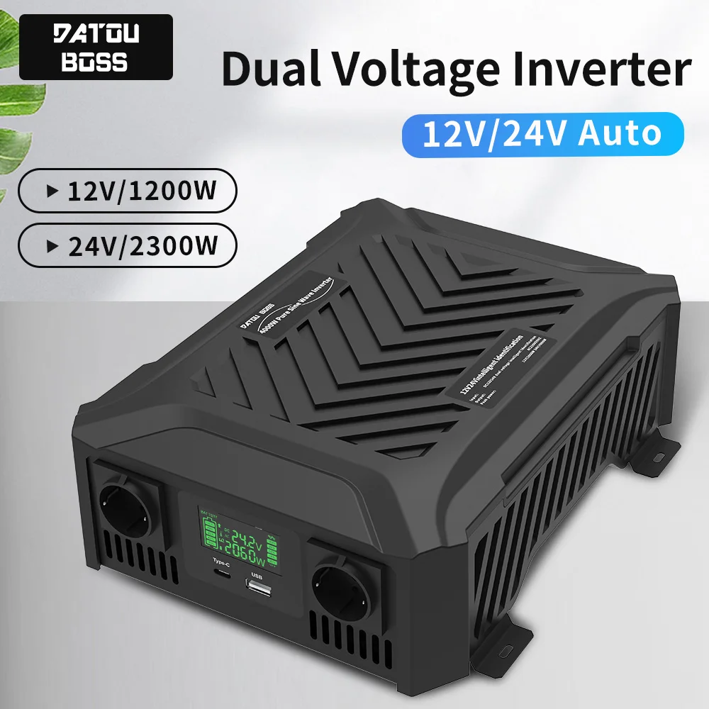 DATOUBOSS TY-PSW-4000 inversor de doble voltaje CC a AC220V inversor de onda sinusoidal pura portátil para montaje en vehículo transformador de