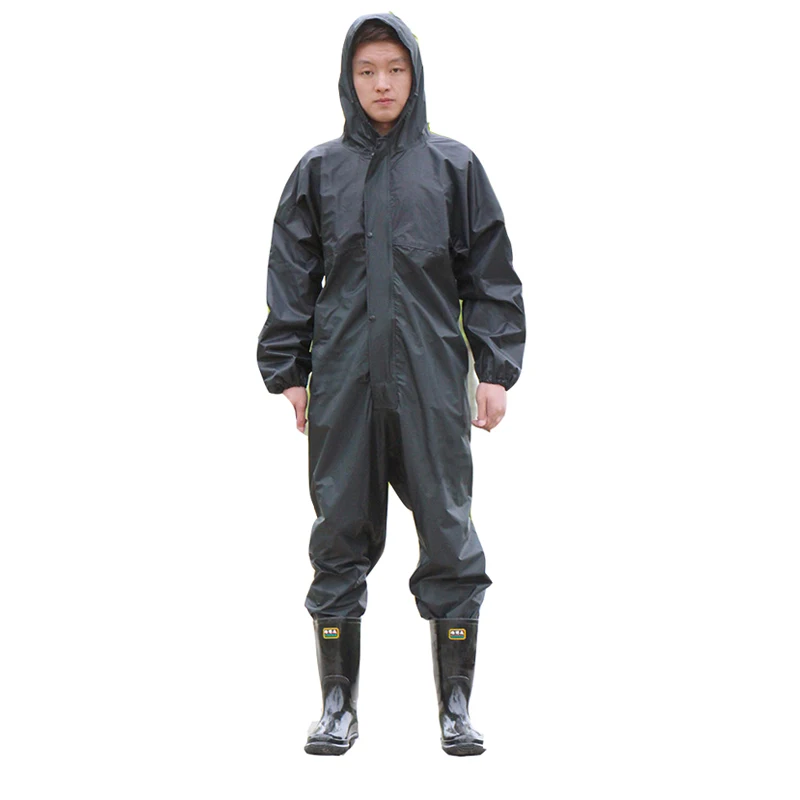 Working-Coveralls Waterproof Hooded Raincoat Overalls Anti-Oily Dust-Proof Paint Spray-Clothing Hood Protective Work-Clothes