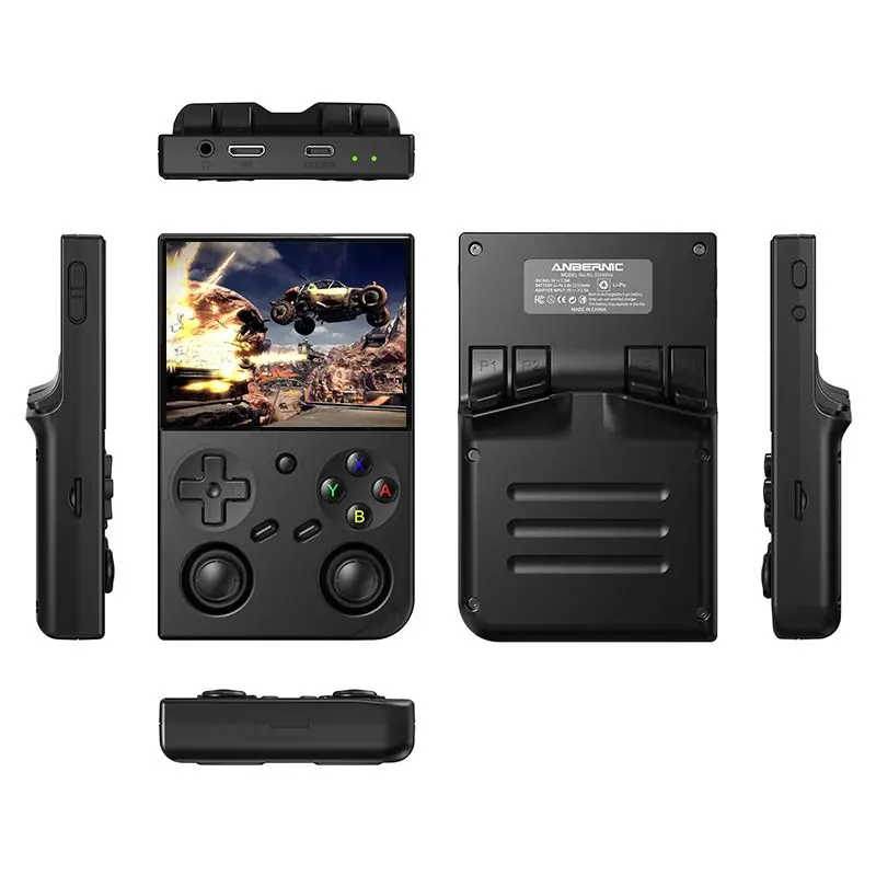 RG35XX Pro 64G + 128G 3.5 بوصة IPS شاشة وحدة تحكم ألعاب محمولة نظام لينكس رباعي النواة مدمج 11000+ ألعاب تدعم WiFi6 & BT4.2