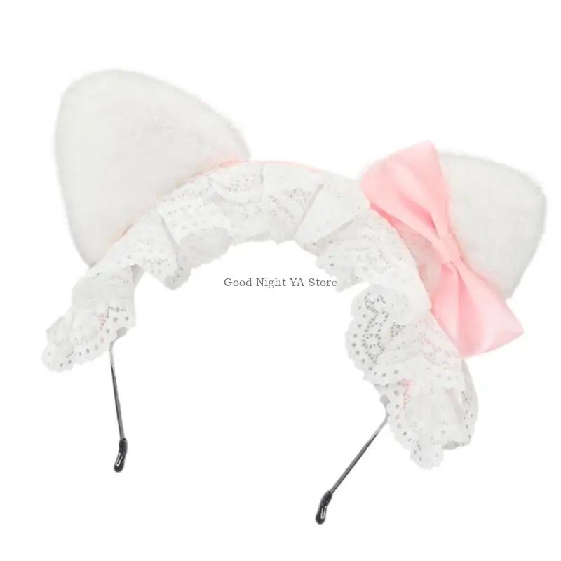 Elastyczne opaski na głowę o dużej gęstości z uroczymi kokardkami i uszami zwierząt dla dzieci na Halloween i sesje zdjęciowe