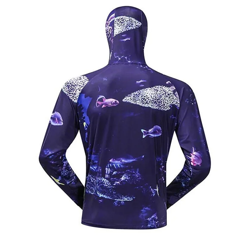 Hot Selling Men's Quick Drying Sun Protection Hoodie Fishing Shirts Outdoors Jerseys Anti-UV Fishing Clothing With Zipper