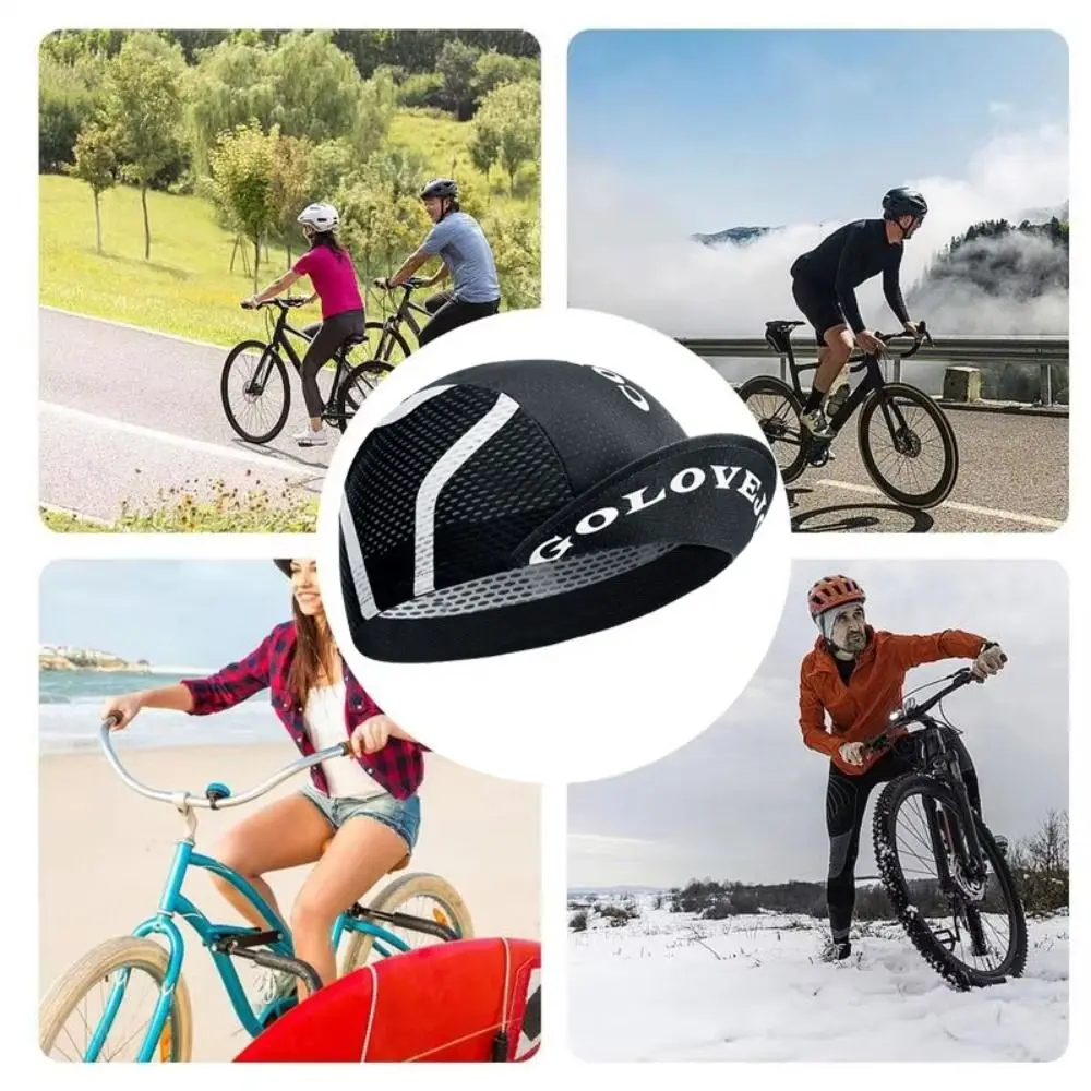

Polyester Summer Cycling Cap Sweat Wicking Breathable Road Bicycle Cap Portable Quick Dry Colorful Bike Headwear