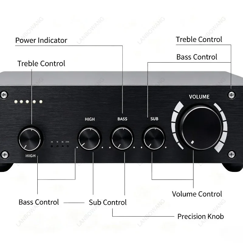 Pure Class A 2.0/2.1 Channel L1 Tone Preamplifier, Treble Mid Bass Adjustment, Bluetooth 5.0 Audio Decoder