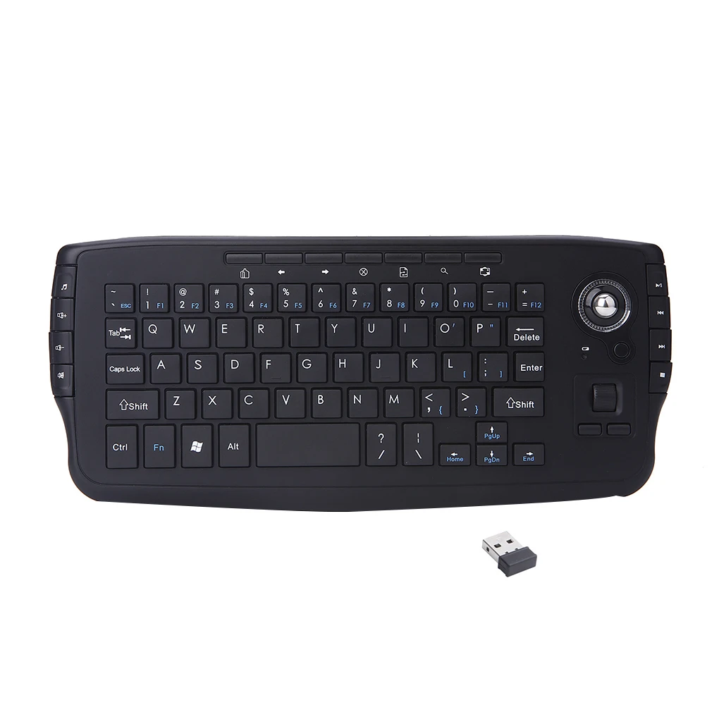 2.4G Trackball Wireless Keyboard Multi-Media Functional Air Mouse Keypad Home Office Keyboard