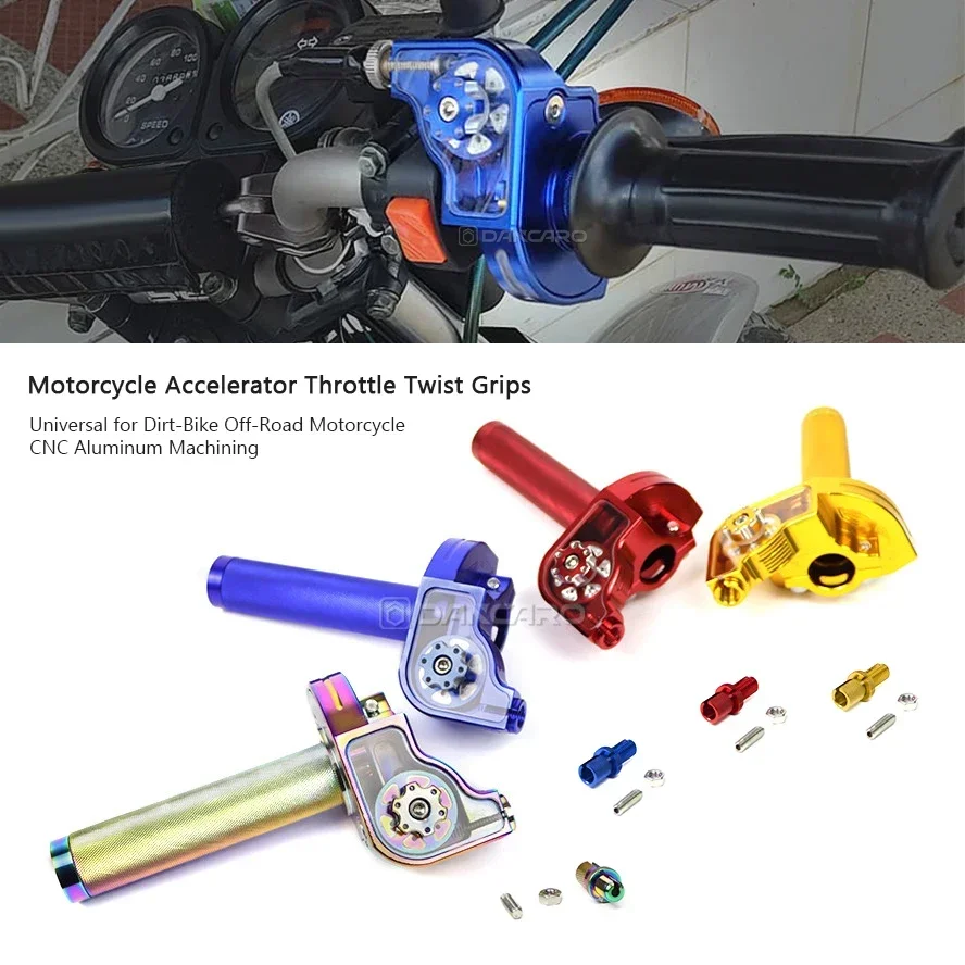 22mm 7/8'' Universal Motorcycle CNC Aluminum Throttle Twist Grips Handle For Off-Road Dirt Bike ATV Pit 50cc 125cc 150cc 250cc 2