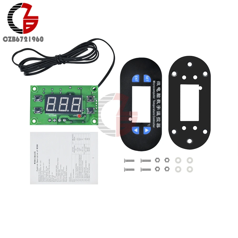 W1308 Digital Thermostat 12V NTC Temperature Controller Thermostat Heating Cooling Switch Control for Washing Machines Dryers