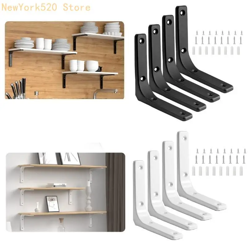 N84C 4 mảnh Kim loại L kệ hỗ trợ dấu ngoặc cho các dự án và lưu trữ DIY