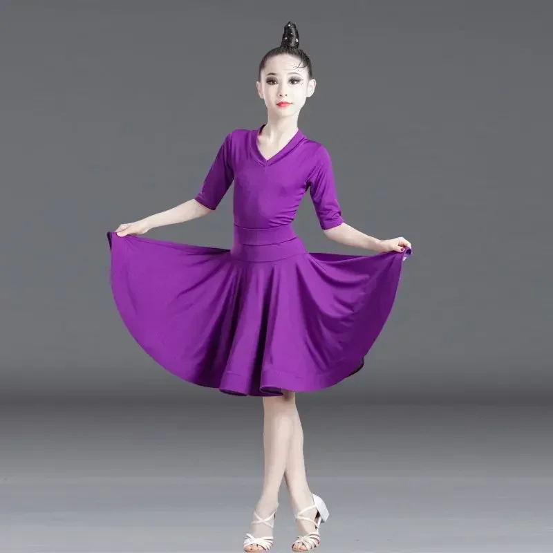 ชุดเต้นลาตินสำหรับเด็ก ชุดฝึกซ้อมสำหรับเด็กผู้หญิง ชุดเต้นบอลรูม รุมบ้า ชะชะช่า ชุดเต้นลาตินสำหรับการแข่งขัน