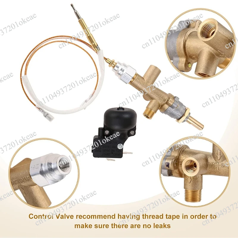 3pcs/kit Gas Patio Heater Control Valve Thermocouple Sensor Dump Switch Knob Propane Lpg Fire Pit Control Safety Pilot Port Set