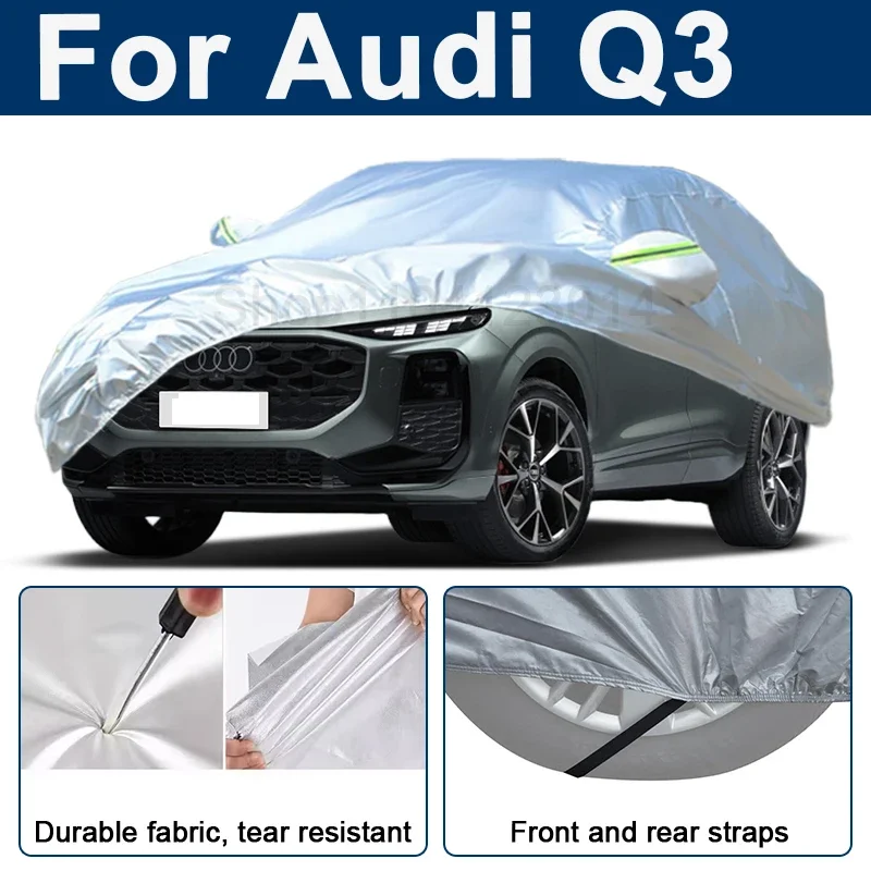

Outdoor Full Car Cover For Audi Q3 with Reflective Strips Waterproof Snowproof Dustproof UV Protection Auto Exterior Accessories