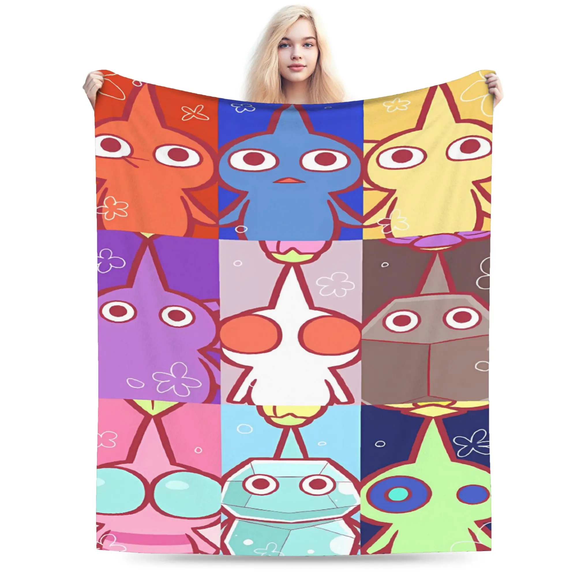 Pikmin Game Blanket Quality Super Warm  Throw Blanket Winter Kids Adult Living Room Fluffy Bedspread