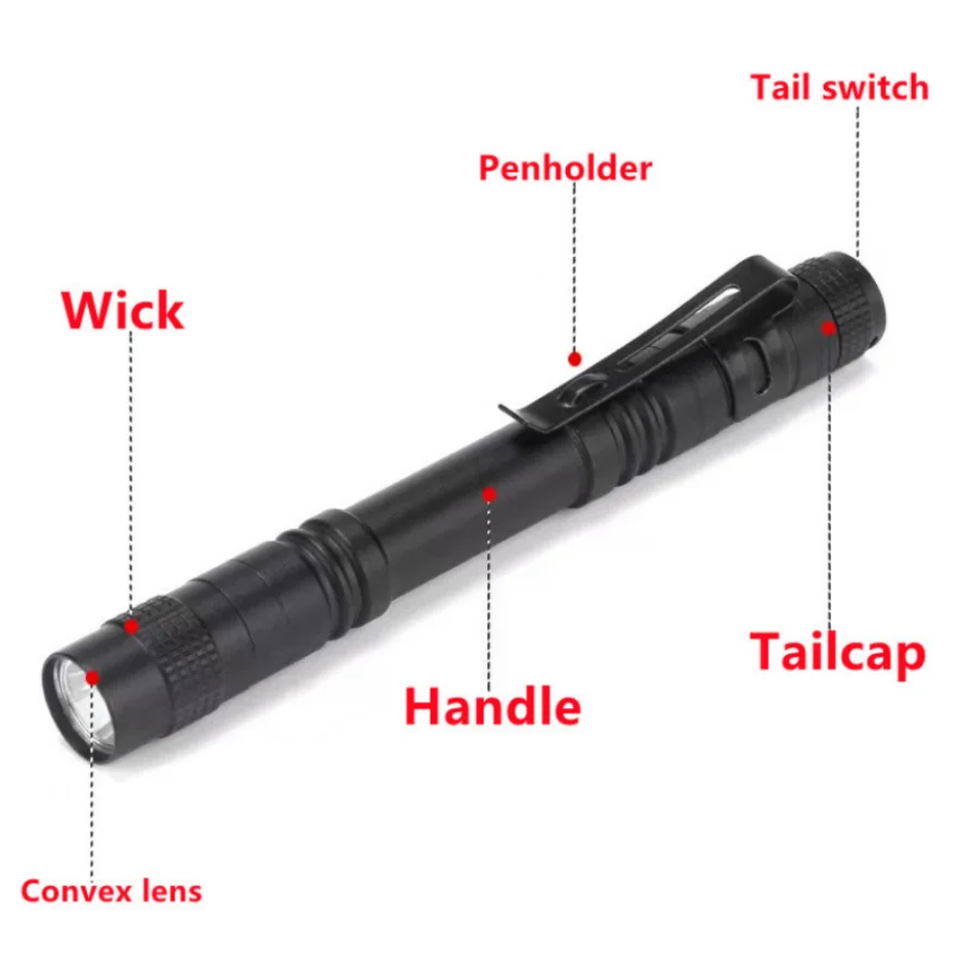 Led caneta luz portátil lanterna led bolso ultra brilhante alta lumens handheld caneta luz luz led tocha para acampamento ao ar livre