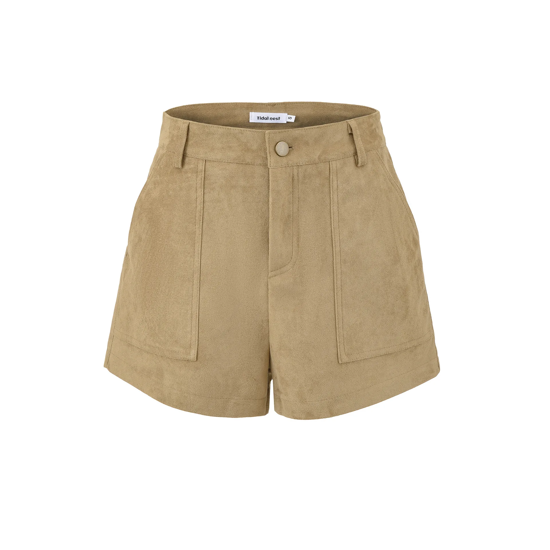 American Casual Style Suede Wide-Leg Cargo Shorts New Large Pocket Casual Versatile Slimming Straight Three-Quarter Pants P793
