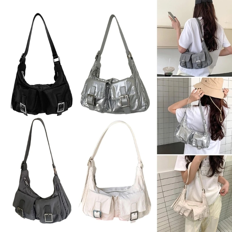 

Women Bag Korean Styles Shoulder Bag Nylon Handbag Armpit Bag Fashion Underarm Bag Shopping Dating Bag for Travel Work