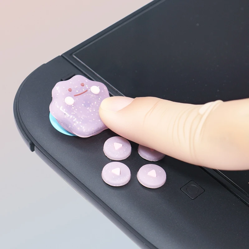Cute Bling Silicone Soft D-pad Button ABXY Key Sticker Skin Case For Switch 2/NS Oled Joy-con Thumb Stick Grip Cap Cover