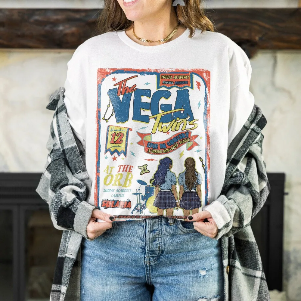 Zodiac Academy Concert T-Shirt Vega Twins Darcy Tory Solaria Ruthless Boys Merch Lance Orion Pitball Celestial Heirs Ignis Aer