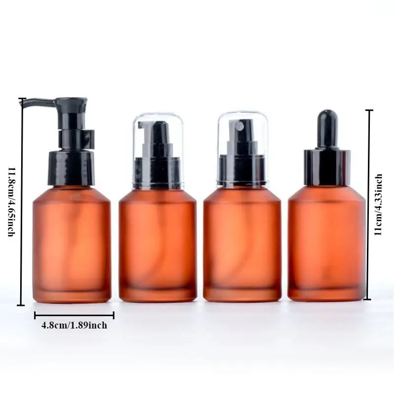 1PC 60ml Wine Red Glass Spray Bottle Lotion Pump Fine Mist Refillable Perfume Sprayer