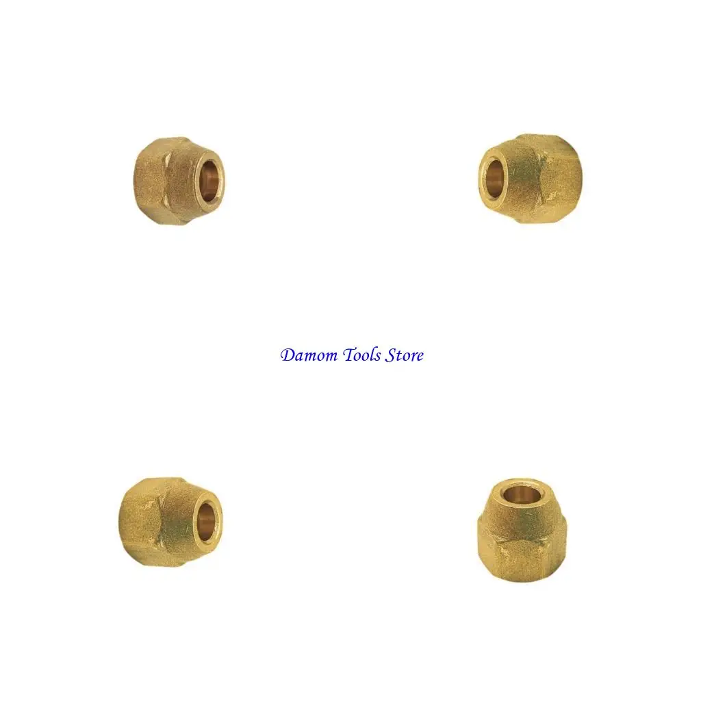 57BE 5pack Brasses Nut Set Deep Thread High Corrosion Resistance Pipe Fitting