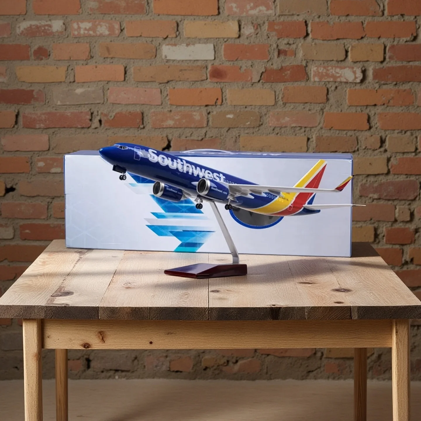 

Southwest United States Airlines B737 Airplane Model 1/85 Scale 47cm Length with LED Lights Highly Simulated Resin Material