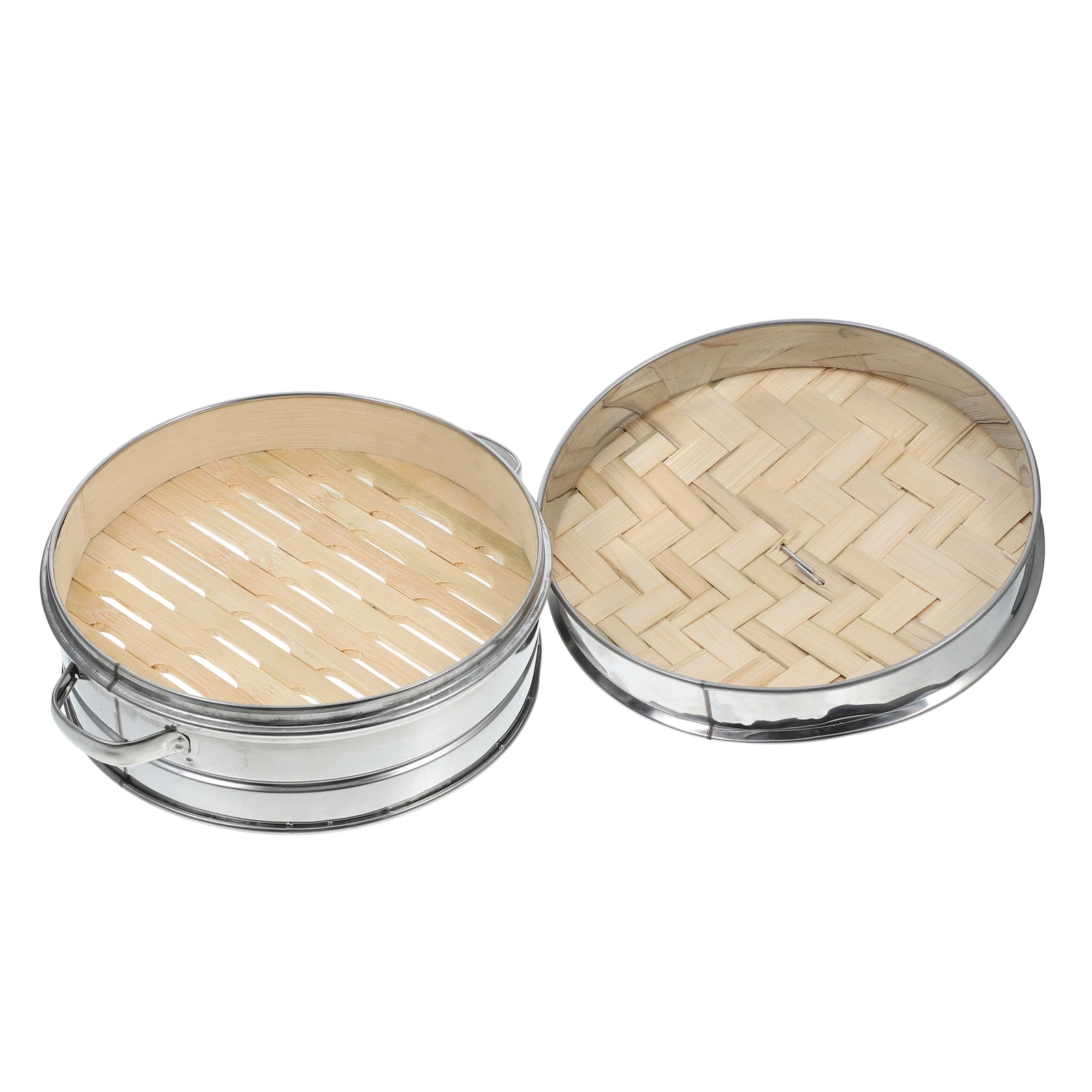 

Bamboo Steaming Cage Steamer Stainless Steel Double eared Lid Design for Buns Dim Sum Kitchen Supplies Reusable Eco Food