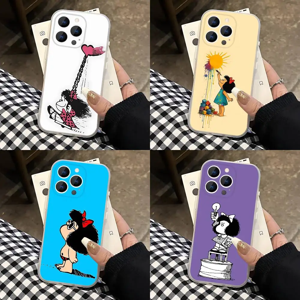 

Забавный чехол M-Mafalda CARTOON с матовым покрытием и магнитной фиксацией для iPhone 17, 16, 15, 14, 13, 12, 11 Pro, Max, Plus, Mini, Air, E
