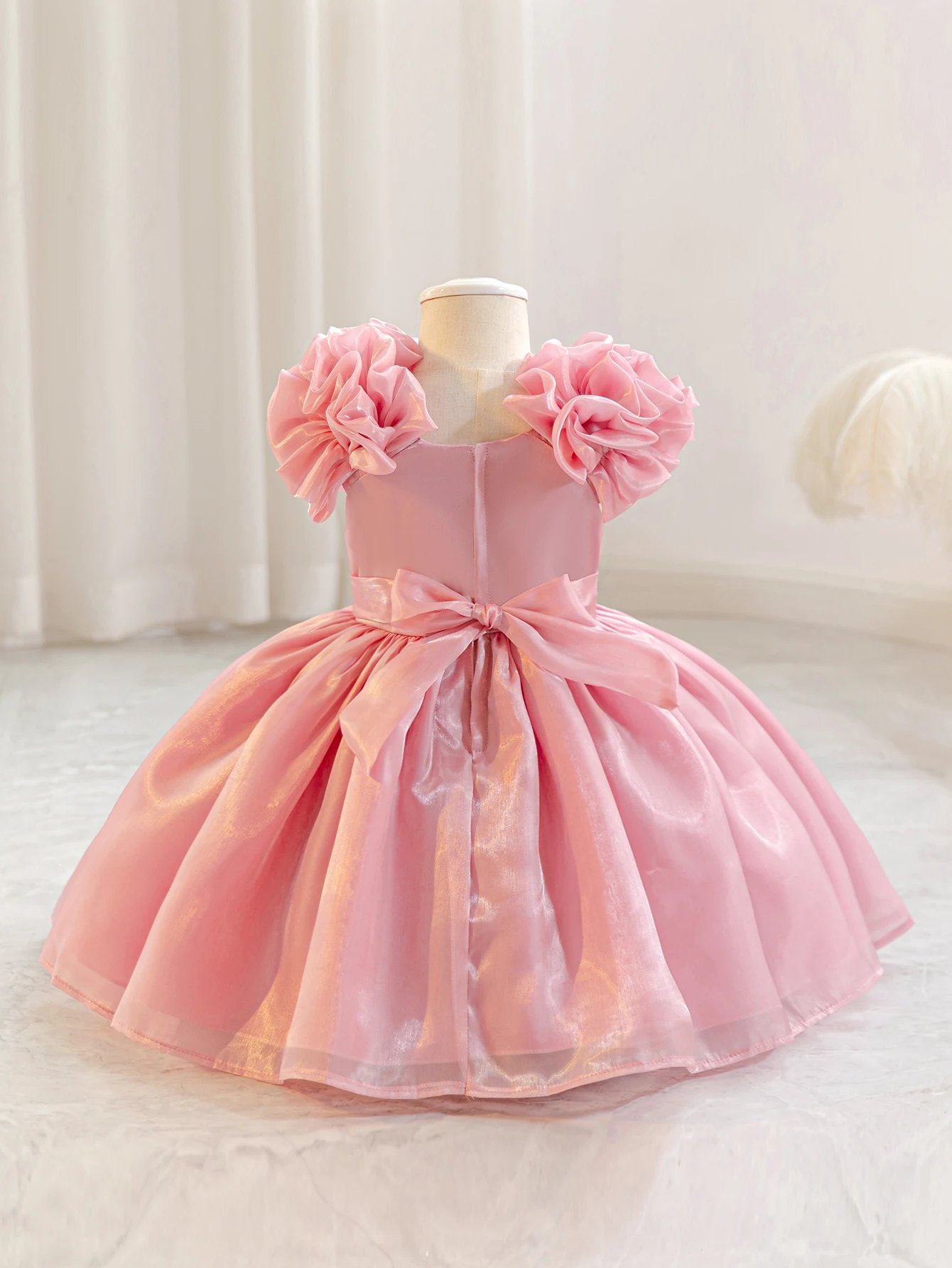 New one-year-old dress children princess dress fluffy birthday dress dress flower princess performance dress three-dimensional f