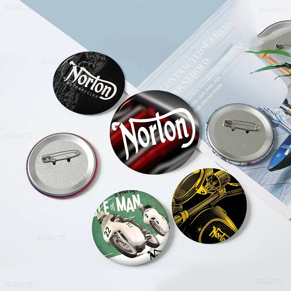 Motorcycle Racing N-Nortons Tinplate Soft Button Pin Brooch Metal Badge Custom Jewelry Accessories Hat Bag Lapel