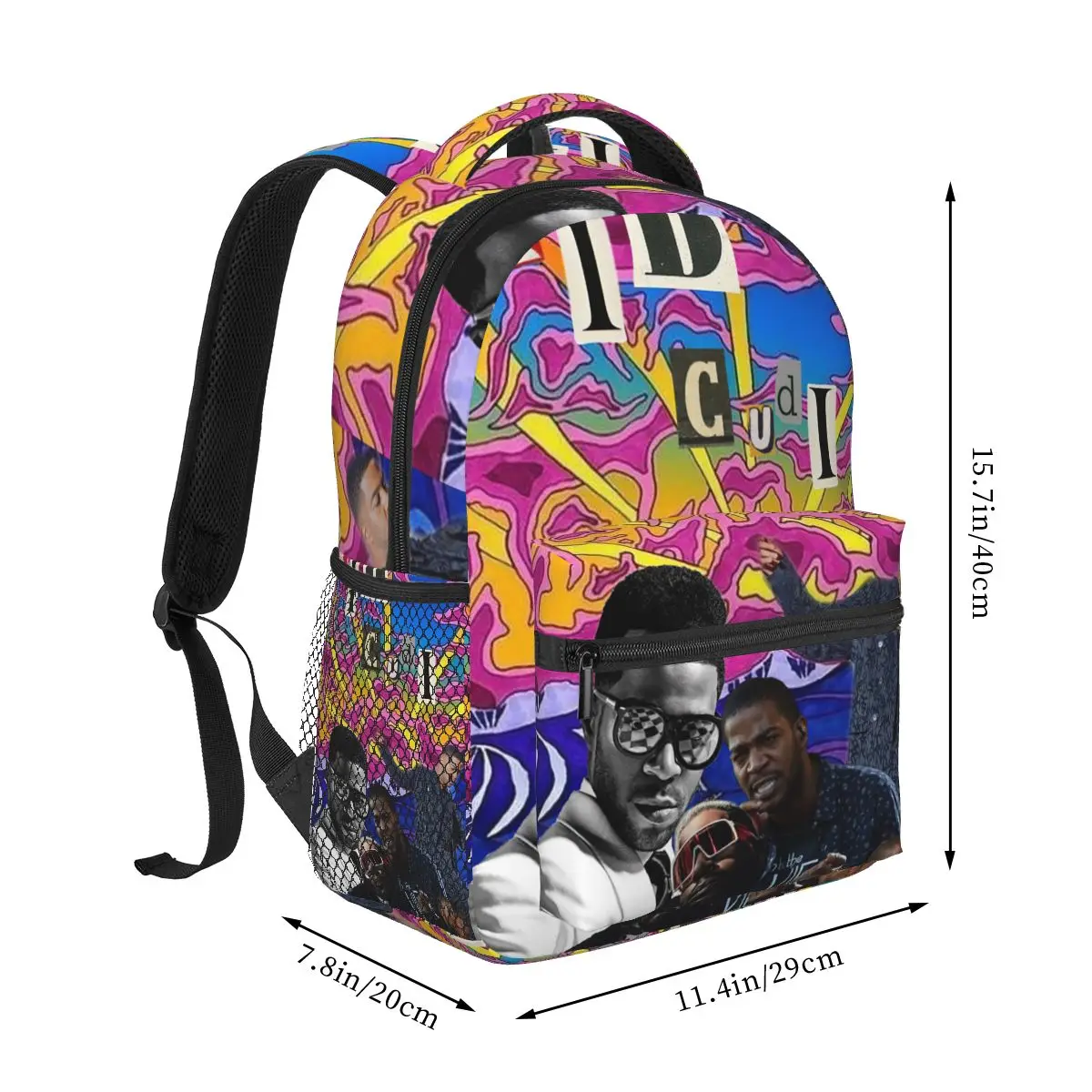 Rapper Kid Cudi Album Man On The Moon III The Chosen Graphic Backpack Daypack Kid BookBag School Bag Shoulder Bags for Men Women