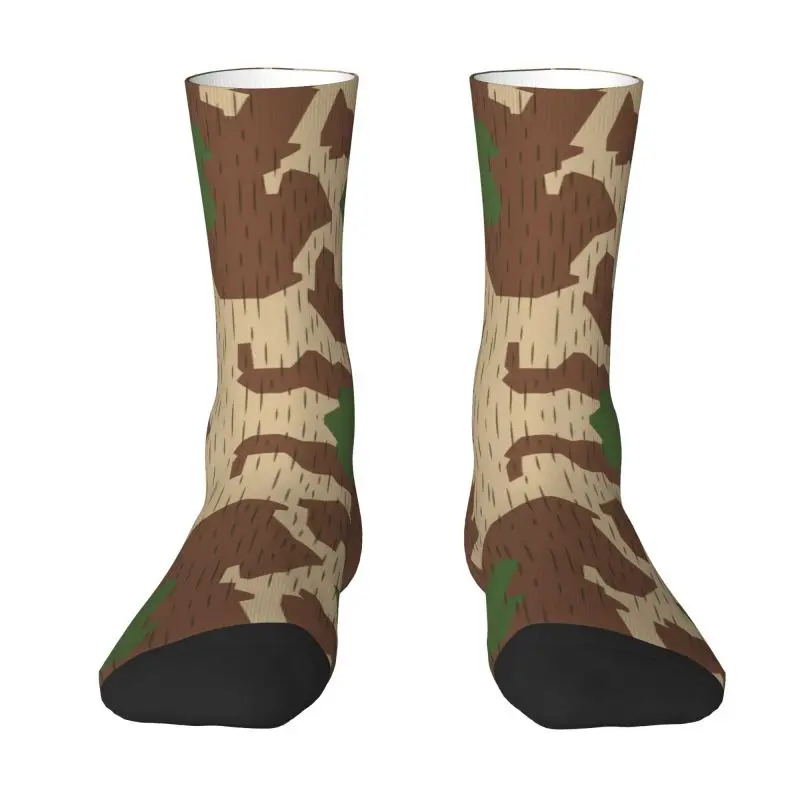 

Custom Cute Print WW2 GermanySplintertarn Splinter Camo Socks Stretch Summer Autumn Winter Military Camouflage Crew Socks