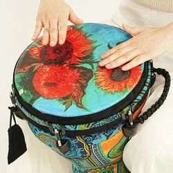 Adult African Drums 12 Inch Djembe PVC Portable Music Drums Beginner Professional Performance Lightweight Musical Instrument