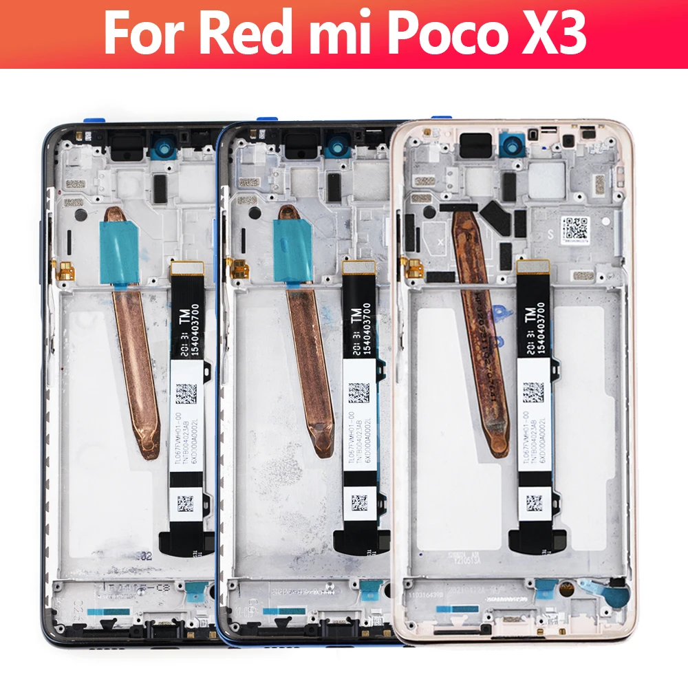 AMOLED For Xiaomi POCO X3 LCD Display Touch Screen Digitizer Assembly For POCO X3 Pro NFC LCD M2102J20SG Display Replace Parts