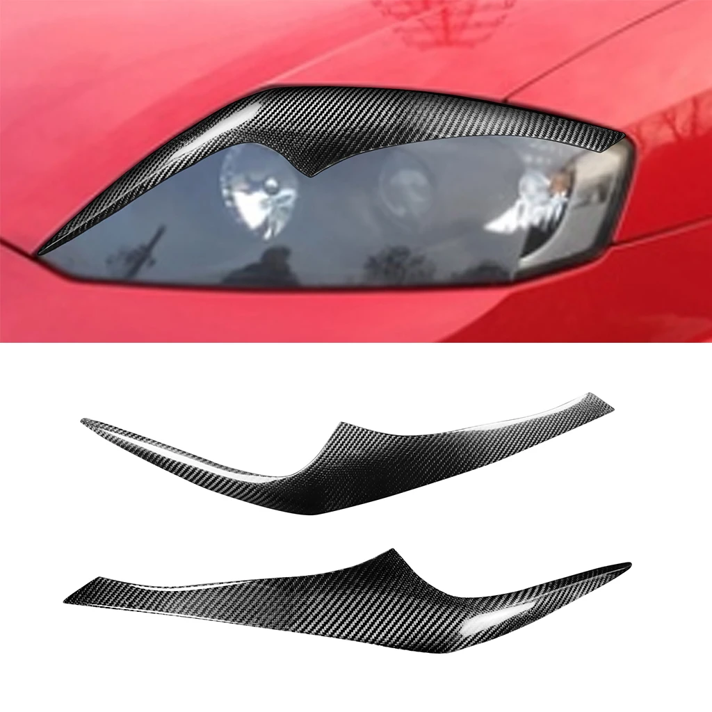 

Car Headlights Eyebrow Eyelids Stickers Trim Cover For Hyundai Coupe 2003 2004 2005 2006 Real Carbon Fiber