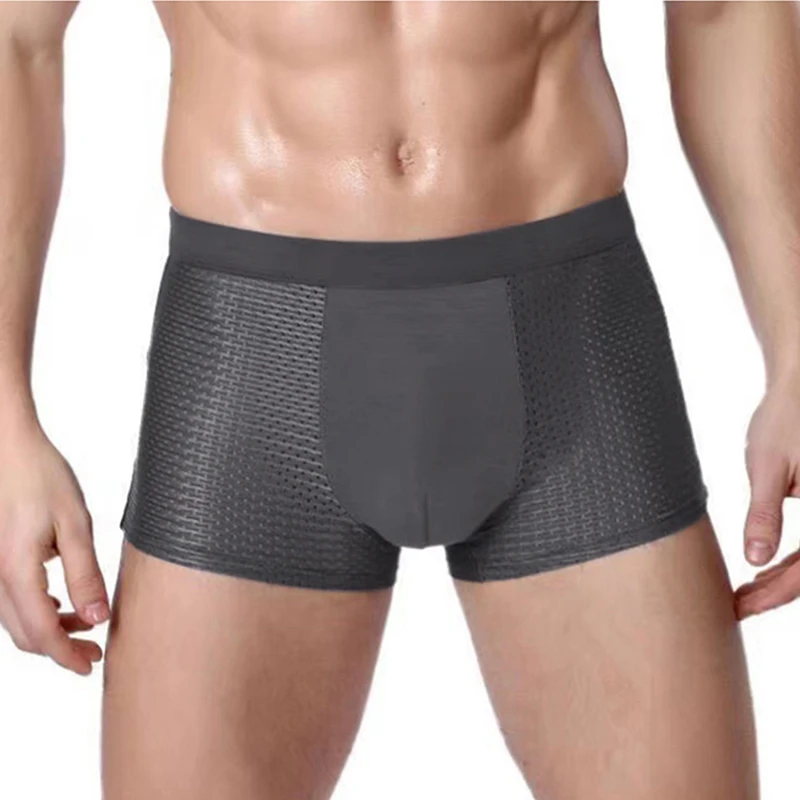 Alobee 4 pezzi corti da uomo in microfibra intimo boxer da uomo intimo in seta mutande traspiranti mutandine sottili sexy