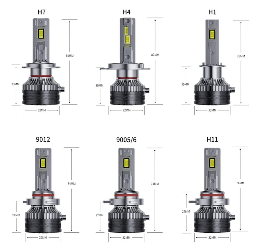 K5C 110W H7 Canbus Led Bulbs 6000K LED H4H11HB3 9005 HB4 9006 Led Double Copper Tube Fog Light 12V 2PCS car accessories