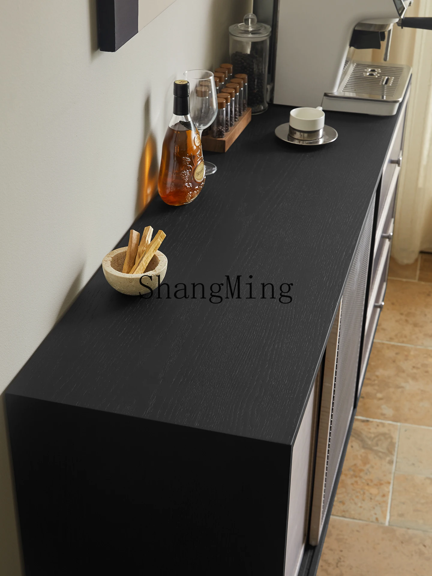 

FG solid wood wall integrated dining side cabinet living room multi-functional storage storage coffee cabinet low cabinet