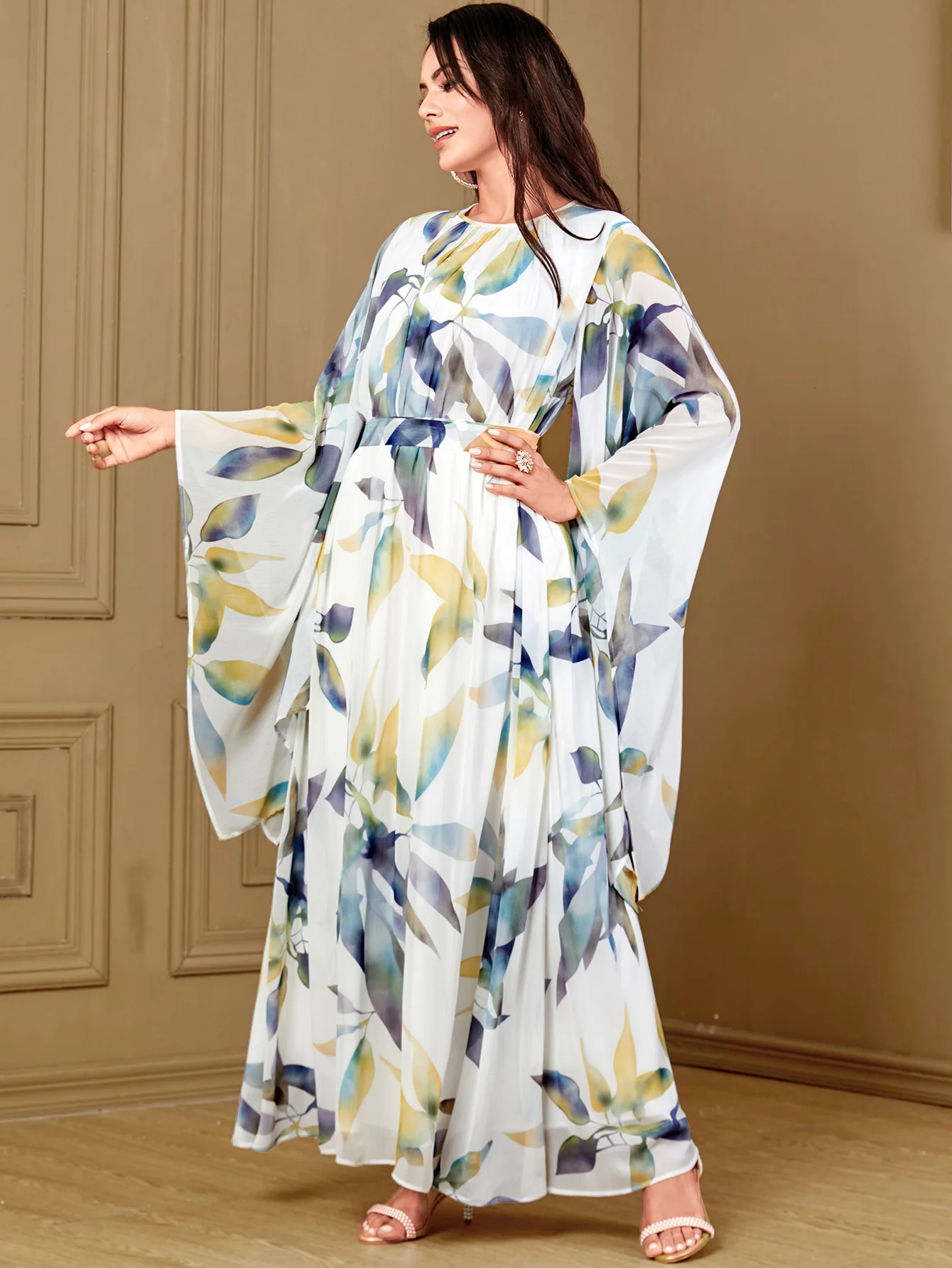 Abaya Eid Muslim Arab Long Robe for Women Party Dresses Print Jalabiya Sashes Ramadan Morocco Dubai Abayas Kaftan Vestidos 2024