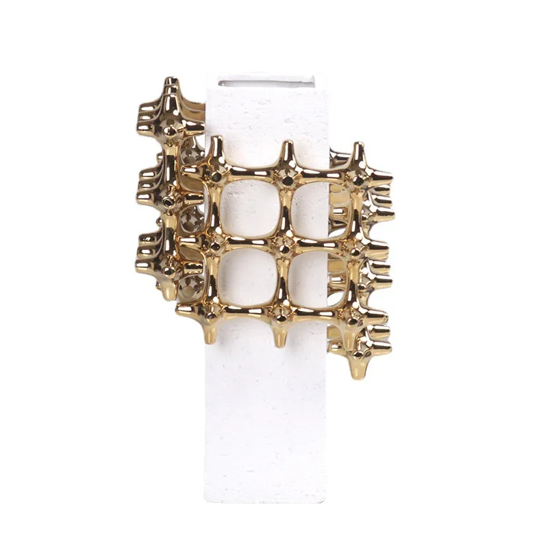 

Designer Grid Geometric Vase, Dried Flower Arranger