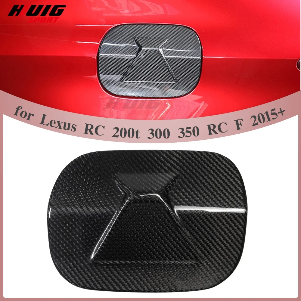 For Lexus RC200t RC250 RC300 RC350 RC F Sport 2015 2016 2017 2018-2019 Real Carbon Fiber Fuel Tank Cap Cover Exterior Trim view 2