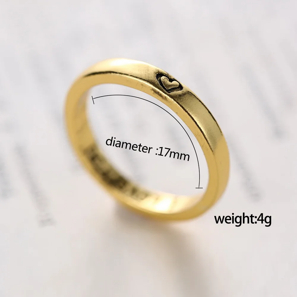 I LOVE YOU Letter Heart Symbol Couple Rings for Woman Men Simple Silver Color Rings  Friendship Lovers Engagement Jewelry