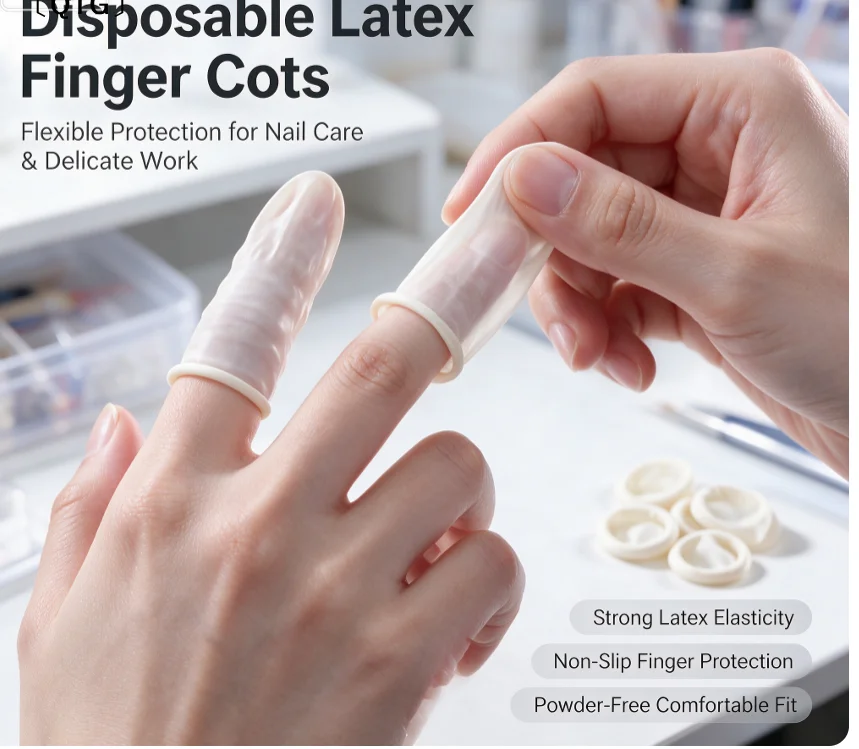 〔QTG〕10/50/100/200/300PCS White Disposable Finger Cots Gloves Dust-proof Anti Slip Multi-purpose Durable Finger