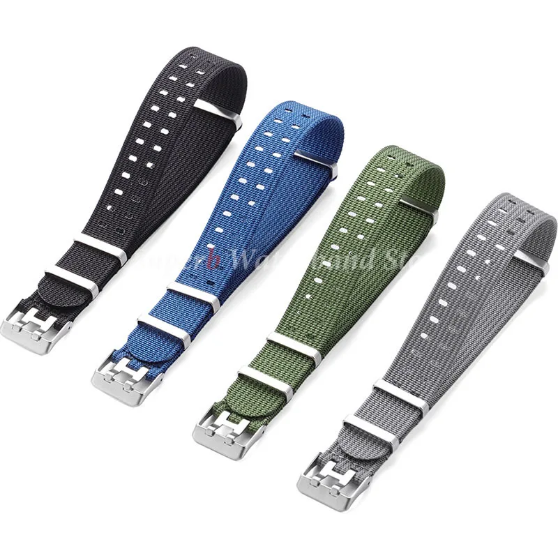 리브드 시계 스트랩 20mm 22mm 나일론 시계 밴드 세이코 오메가 시계 액세서리 군용 시계 밴드 스포츠 팔찌